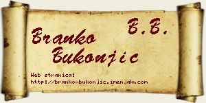 Branko Bukonjić vizit kartica